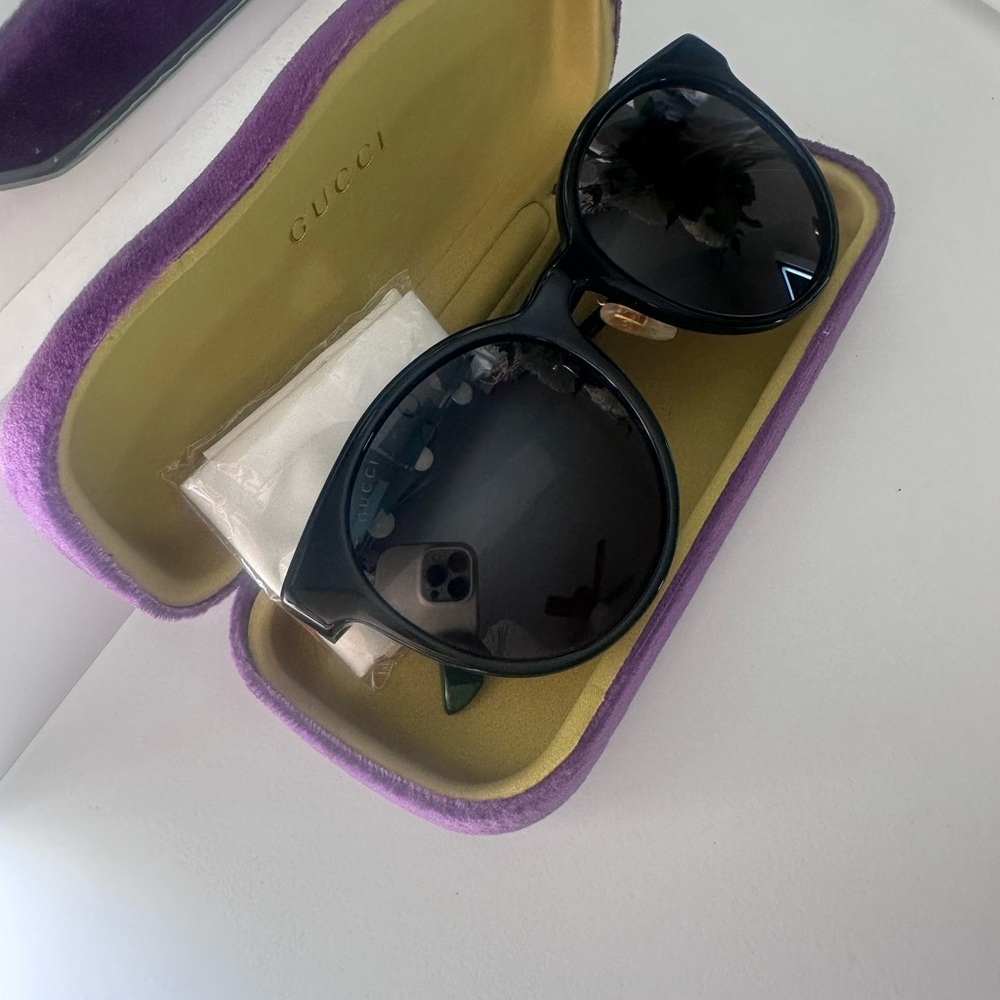 Gucci Black Sunglasses with Purple Case